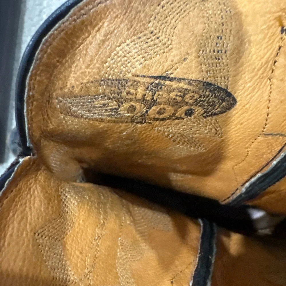 Lucchese 2000 Series M-8C / W-10 Black Brown Leather Western Cowboy Boots - Picture 2 of 8